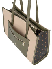 Polo Womens Palma Book Tote Bag In Beige And Olive