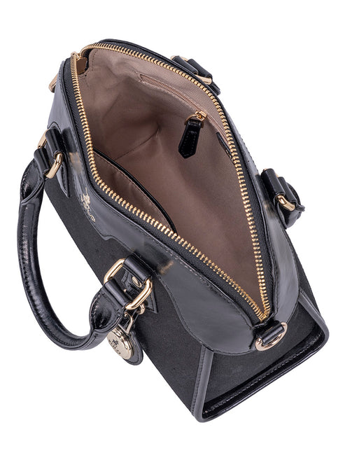 Polo Jacquard Small Shopper Bag In Black