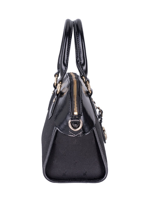 Polo Jacquard Small Shopper Bag In Black