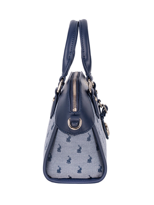 Polo Jacquard Small Shopper Bag In Navy