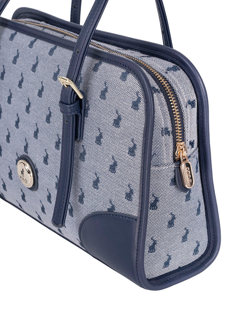 Polo Jacquard Shopper Bag In Navy
