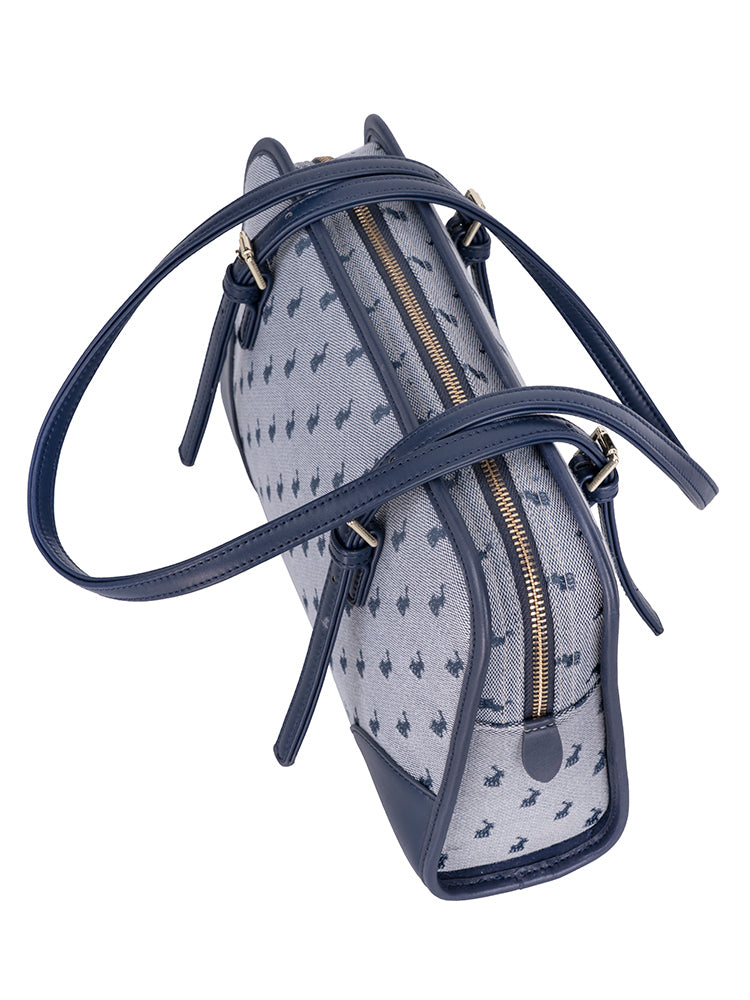 Polo Jacquard Shopper Bag In Navy