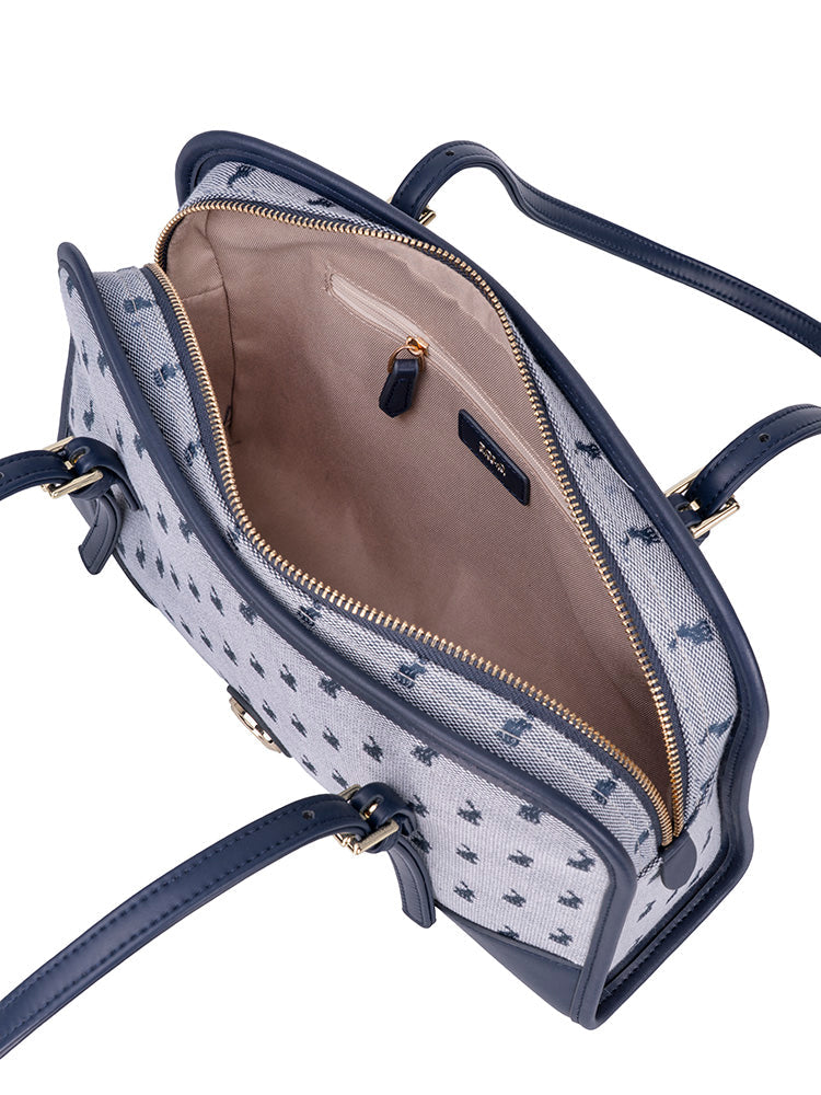 Polo Jacquard Shopper Bag In Navy