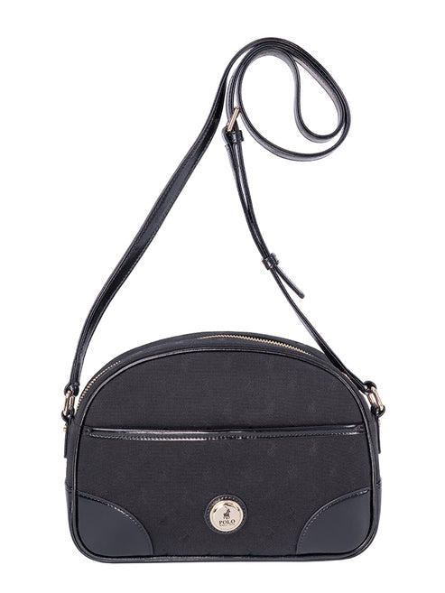 Polo Womens Jacquard Sling Bag In Black