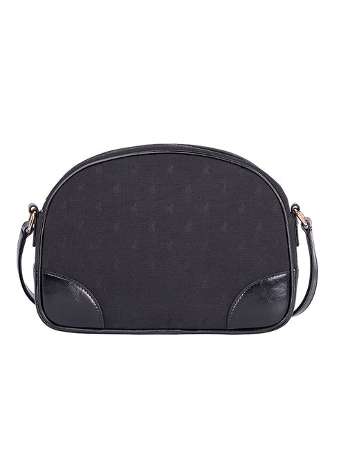 Polo Womens Jacquard Sling Bag In Black