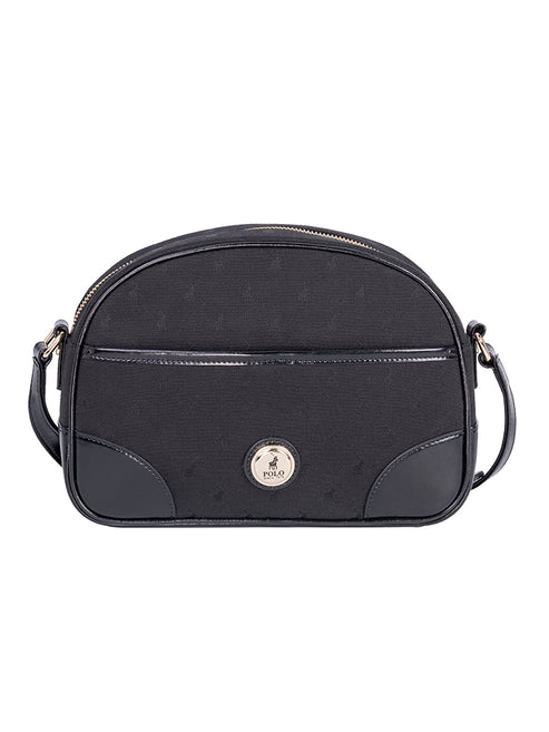 Polo Womens Jacquard Sling Bag In Black