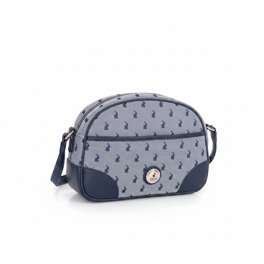 Polo Jacquard Sling Bag In Navy