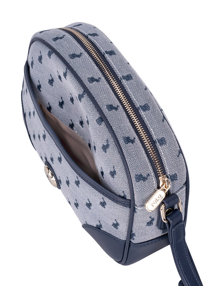 Polo Jacquard Sling Bag In Navy