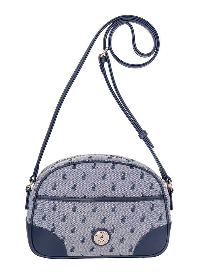Polo Jacquard Sling Bag In Navy