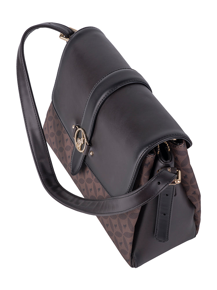 Polo Medina Flapover Shoulder Bag In Espresso