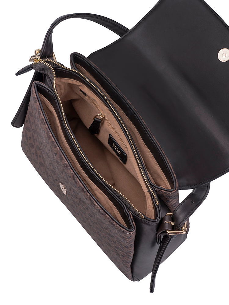 Polo Medina Flapover Shoulder Bag In Espresso