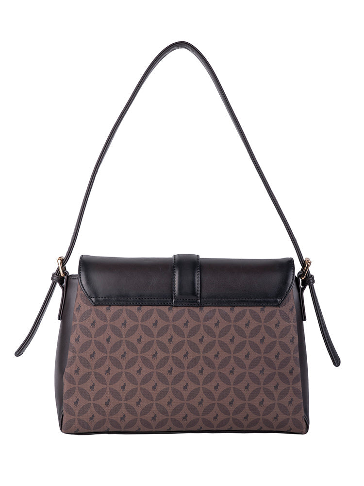 Polo Medina Flapover Shoulder Bag In Espresso