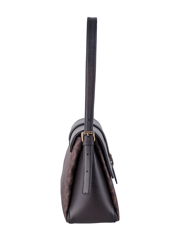 Polo Medina Flapover Shoulder Bag In Espresso