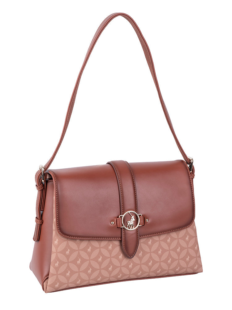 Polo Medina Flapover Shoulder Bag In Chestnut