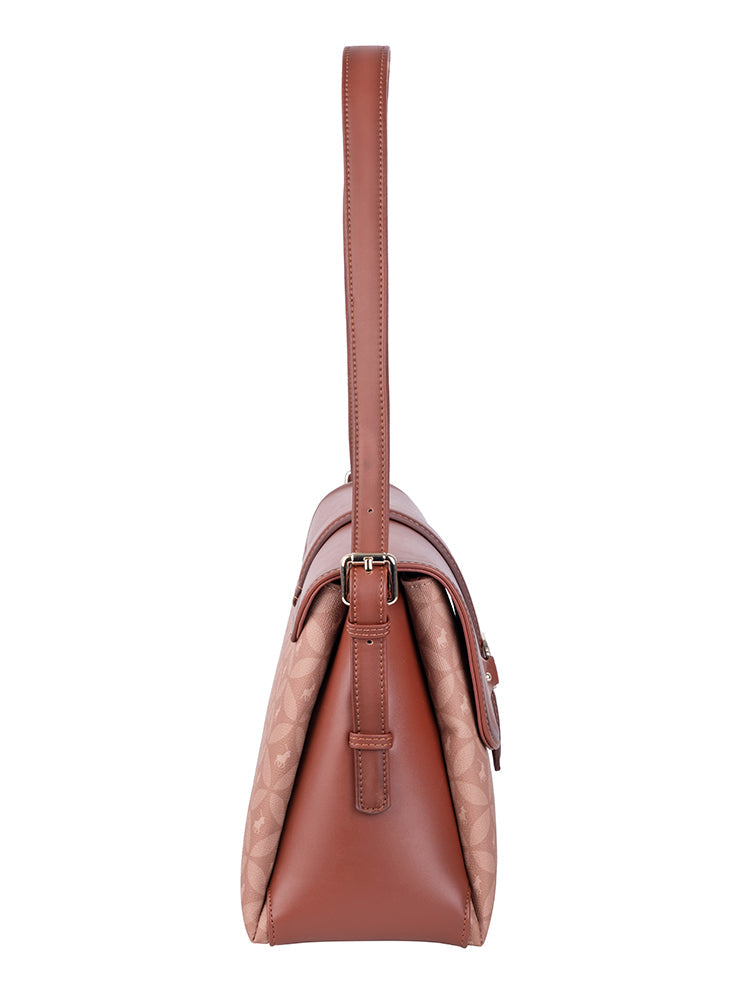 Polo Medina Flapover Shoulder Bag In Chestnut