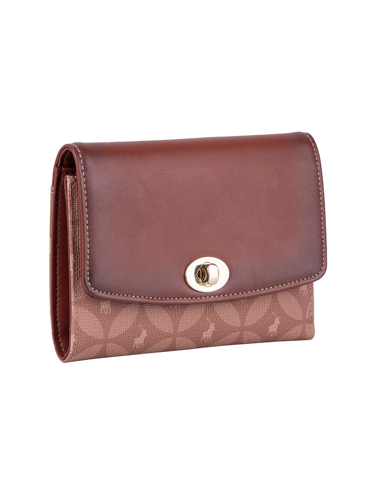 Polo medina Small Medium Trifold Purse In Chestnut