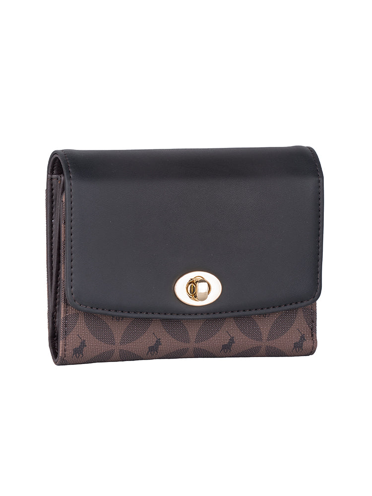 Polo medina Small Medium Trifold Purse In Espresso