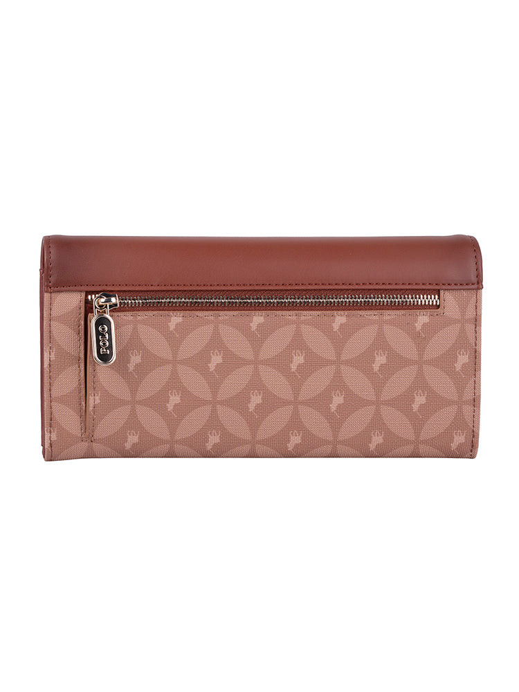 Polo Medina Trifold Purse In Chestnut