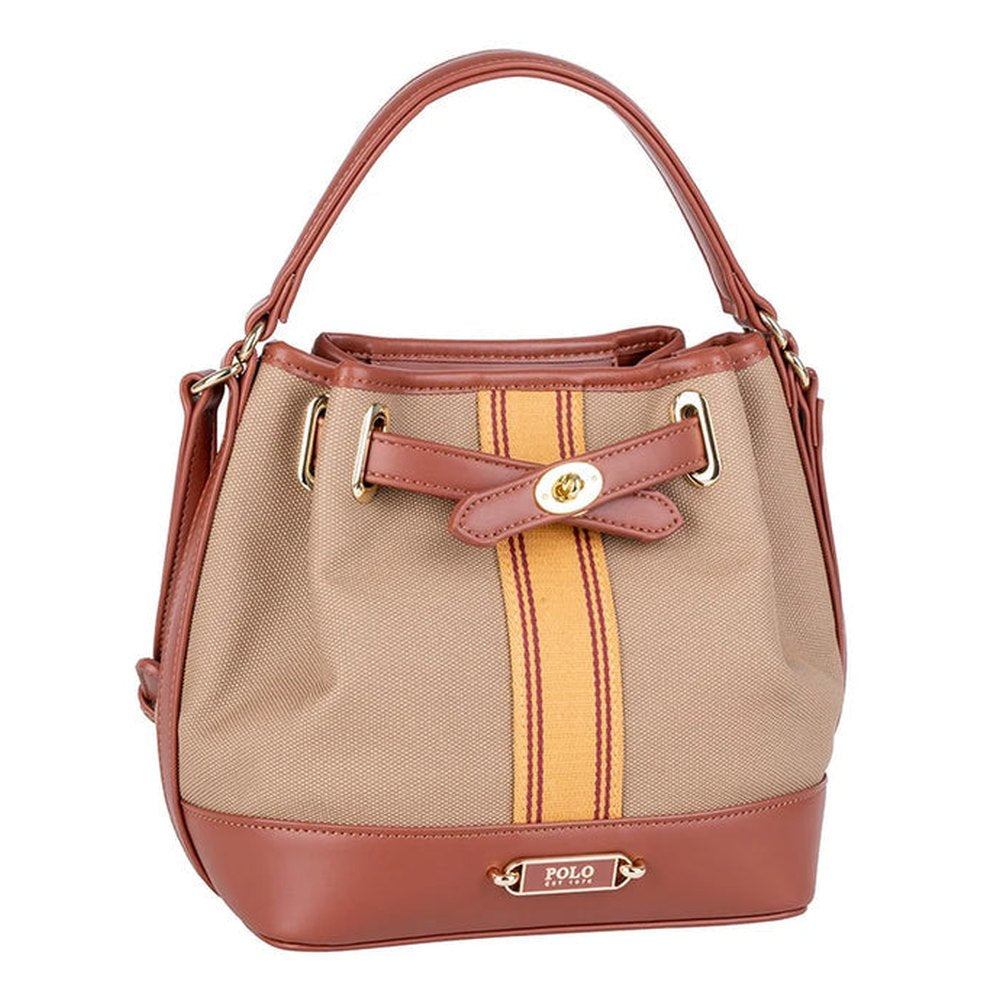 Polo Riviera Bucket Sling Bag In Tan