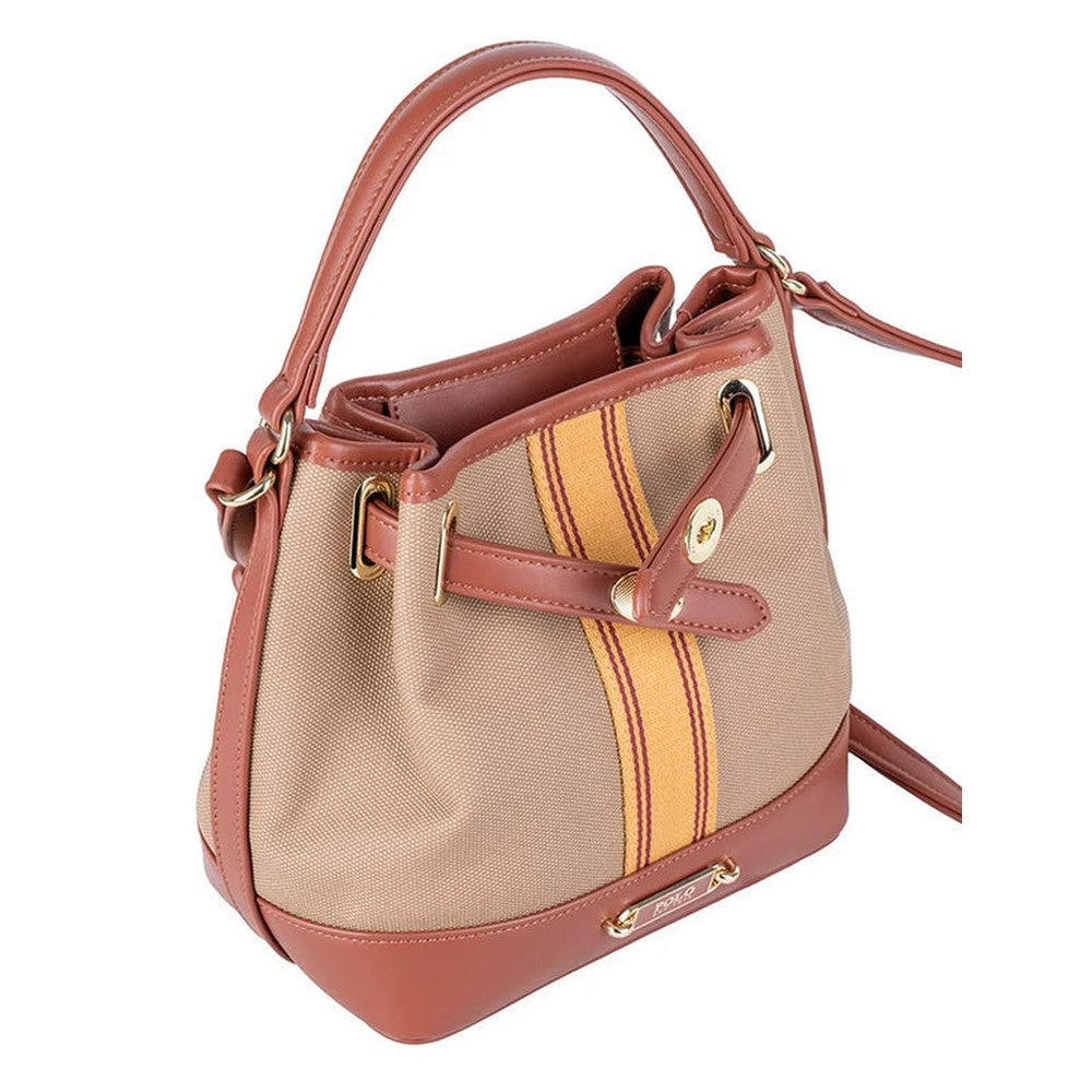 Polo Riviera Bucket Sling Bag In Tan