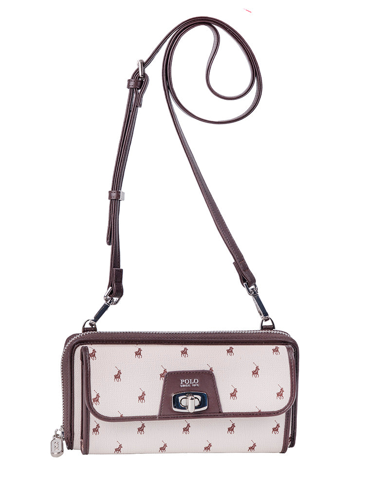 Polo Encore Small Phone Sling Purse In Cream
