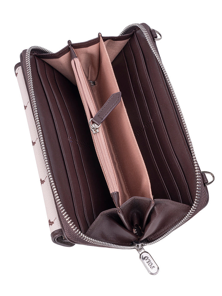Polo Encore Small Phone Sling Purse In Cream