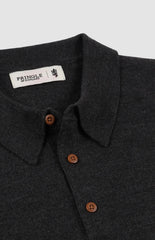 Pringle Mens Merino Knitwear Golfer In Charcoal