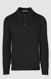Pringle Mens Merino Knitwear Golfer In Charcoal