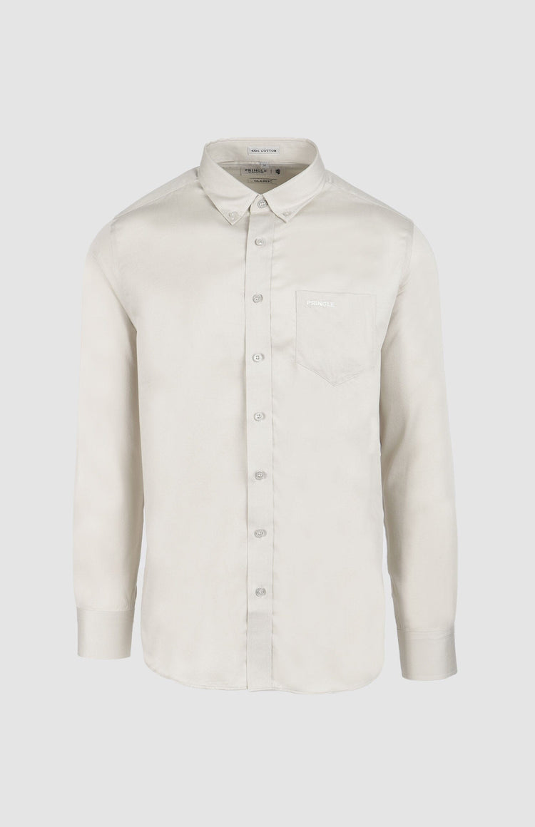 Pringle Mens Long Sleeve Classic Shirt In Stone