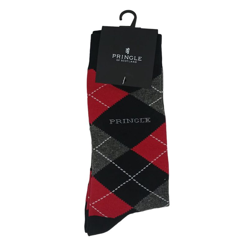 Pringle Mens Jayden Argyle Socks In Red