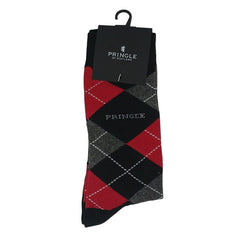 Pringle Mens Jayden Argyle Socks In Red