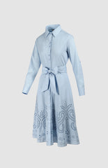 Pringle Ldre1607 Allison Shirt Dress With Anglaise Blue