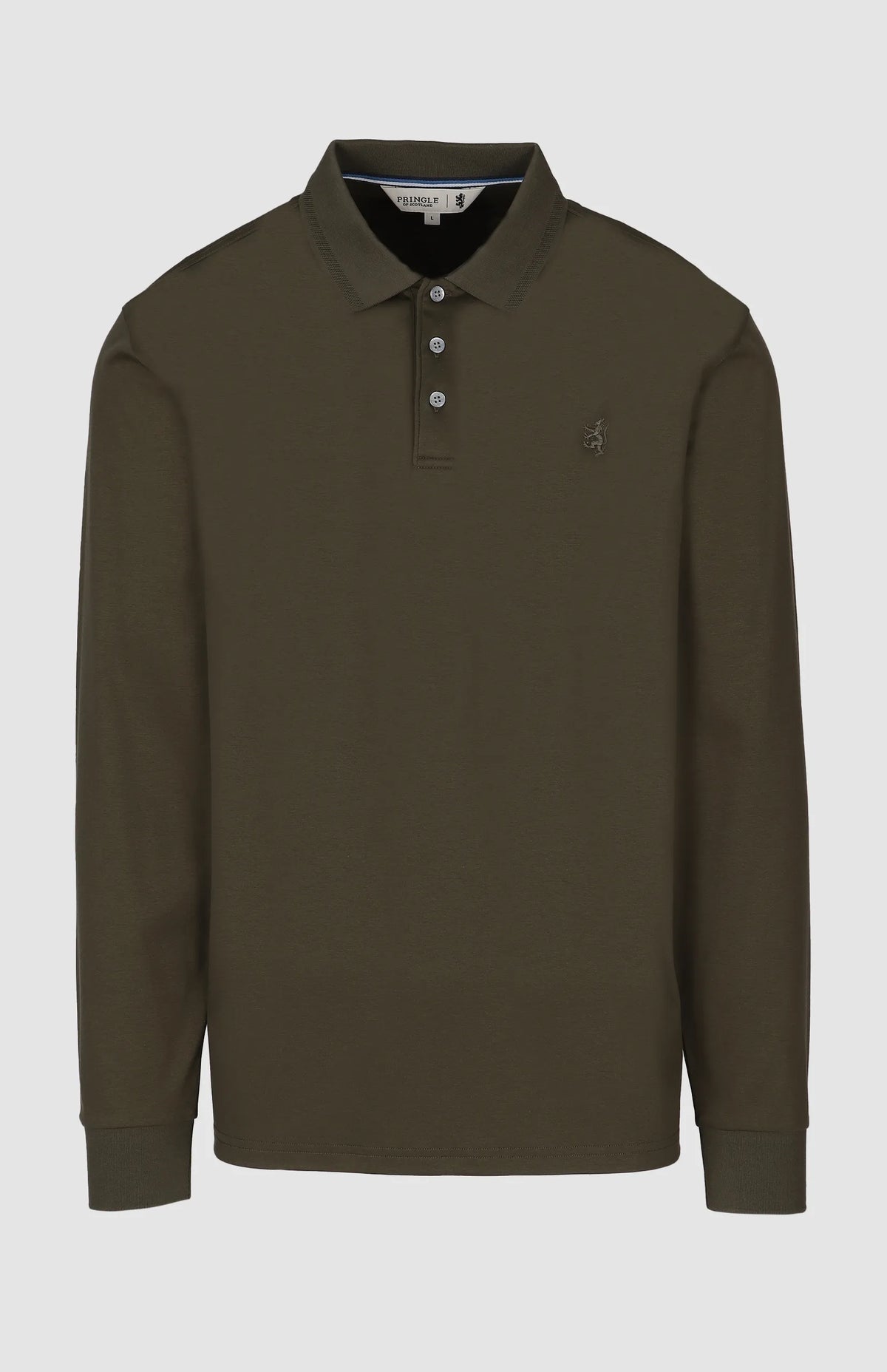Pringle Mens Donald Long Sleeve Golfer In Olive