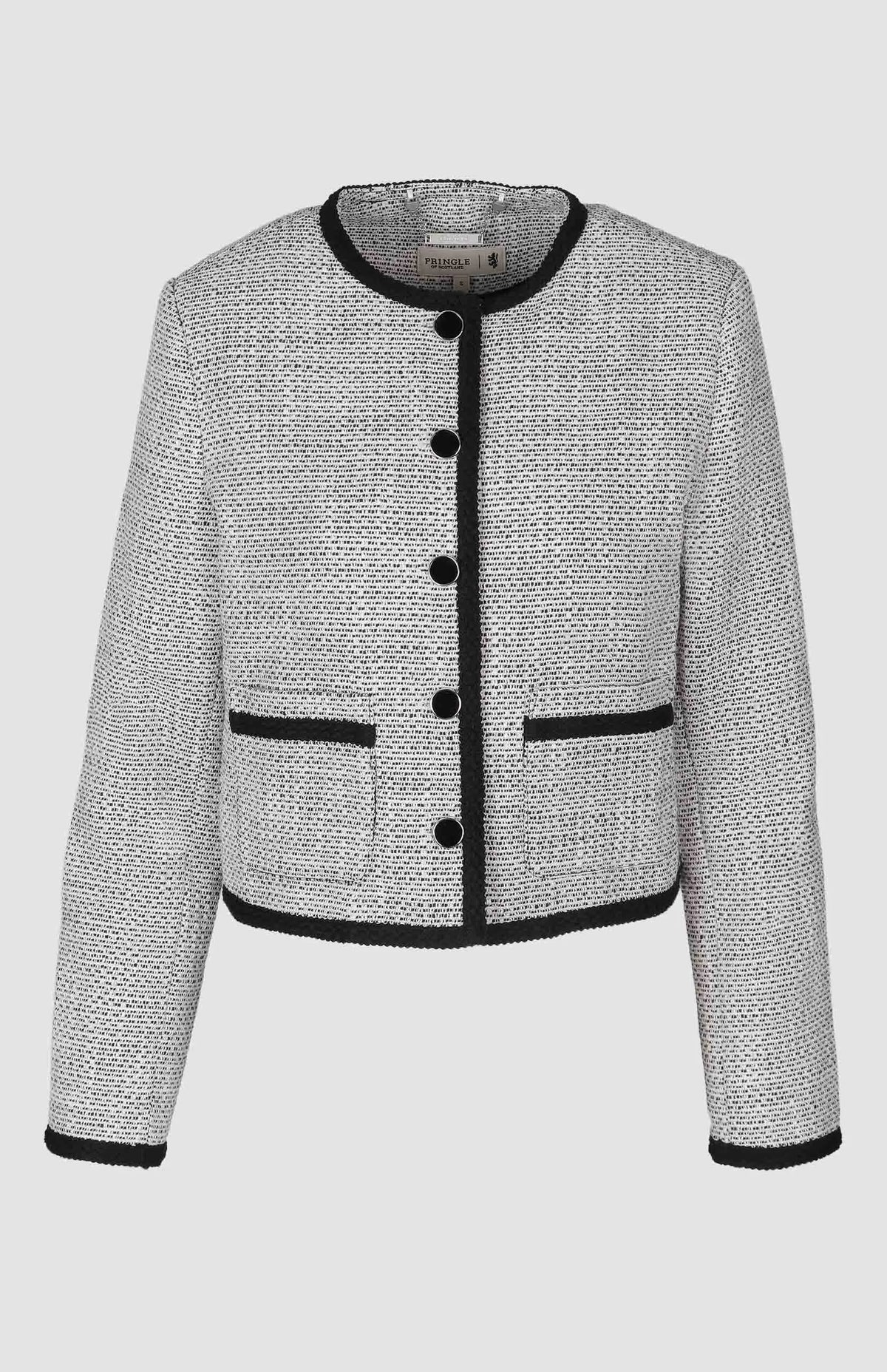 Pringle Womens Lexi Tweed Jacket In Black & White