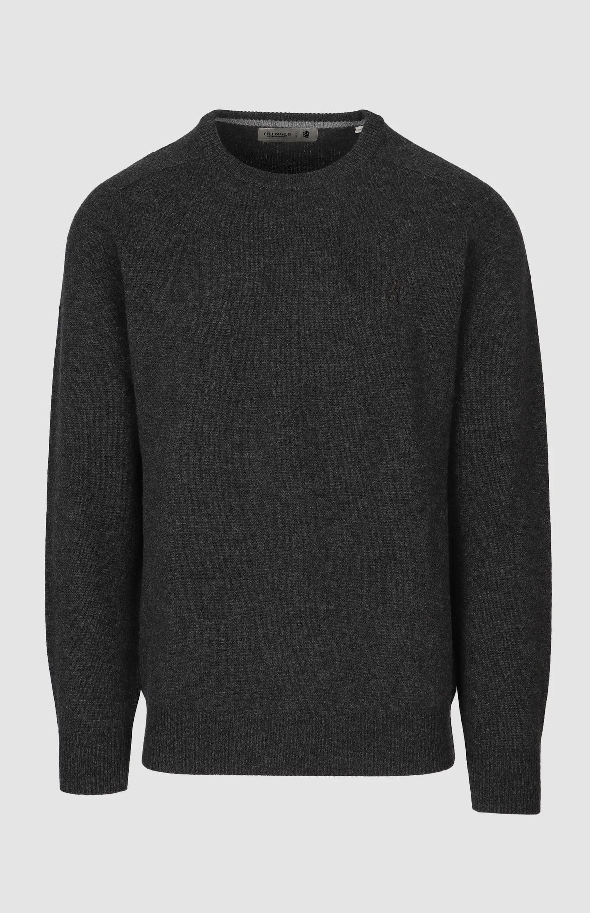 Pringle Mens Johnson Lambswool Crewneck Sweater In Charcoal