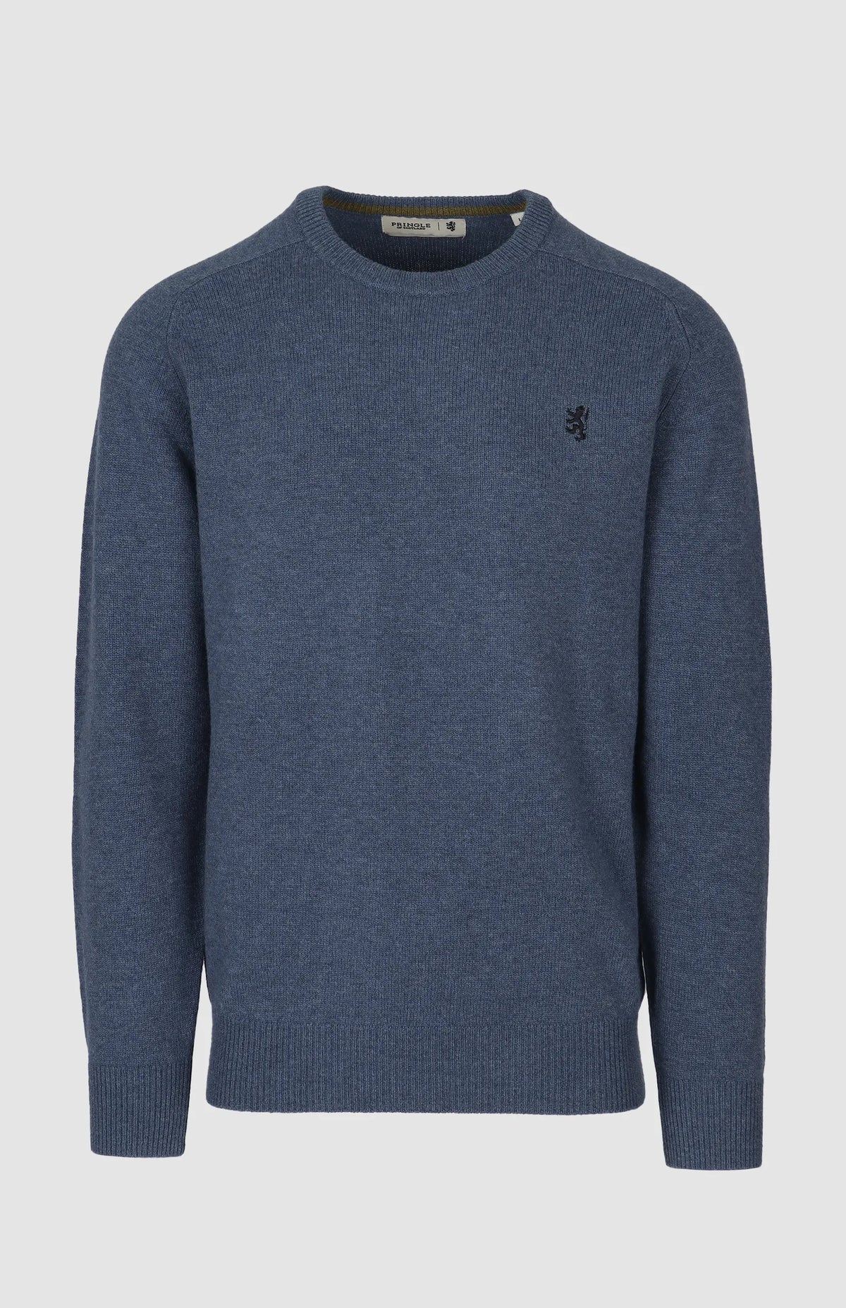 Pringle Mens Johnson Lambswool Crewneck Sweater In Mid Blue