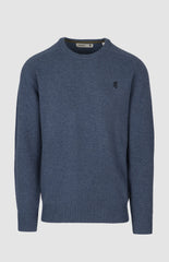 Pringle Mens Johnson Lambswool Crewneck Sweater In Mid Blue
