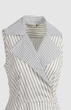 Pringle Womens Kiara Cotton Wrap Stripe Dress In White