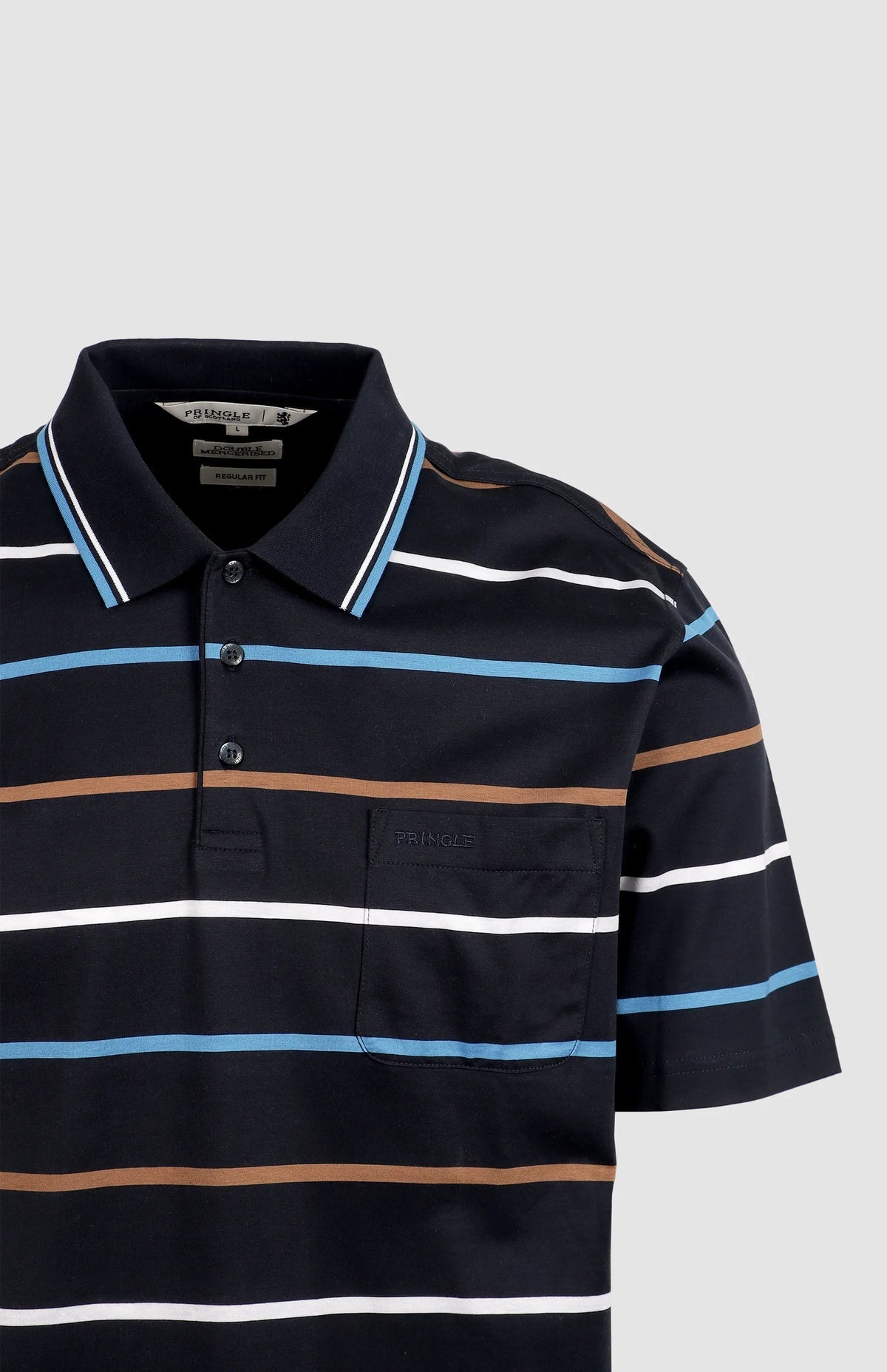 Pringle Mens Harry Mercerised Golfer In Navy