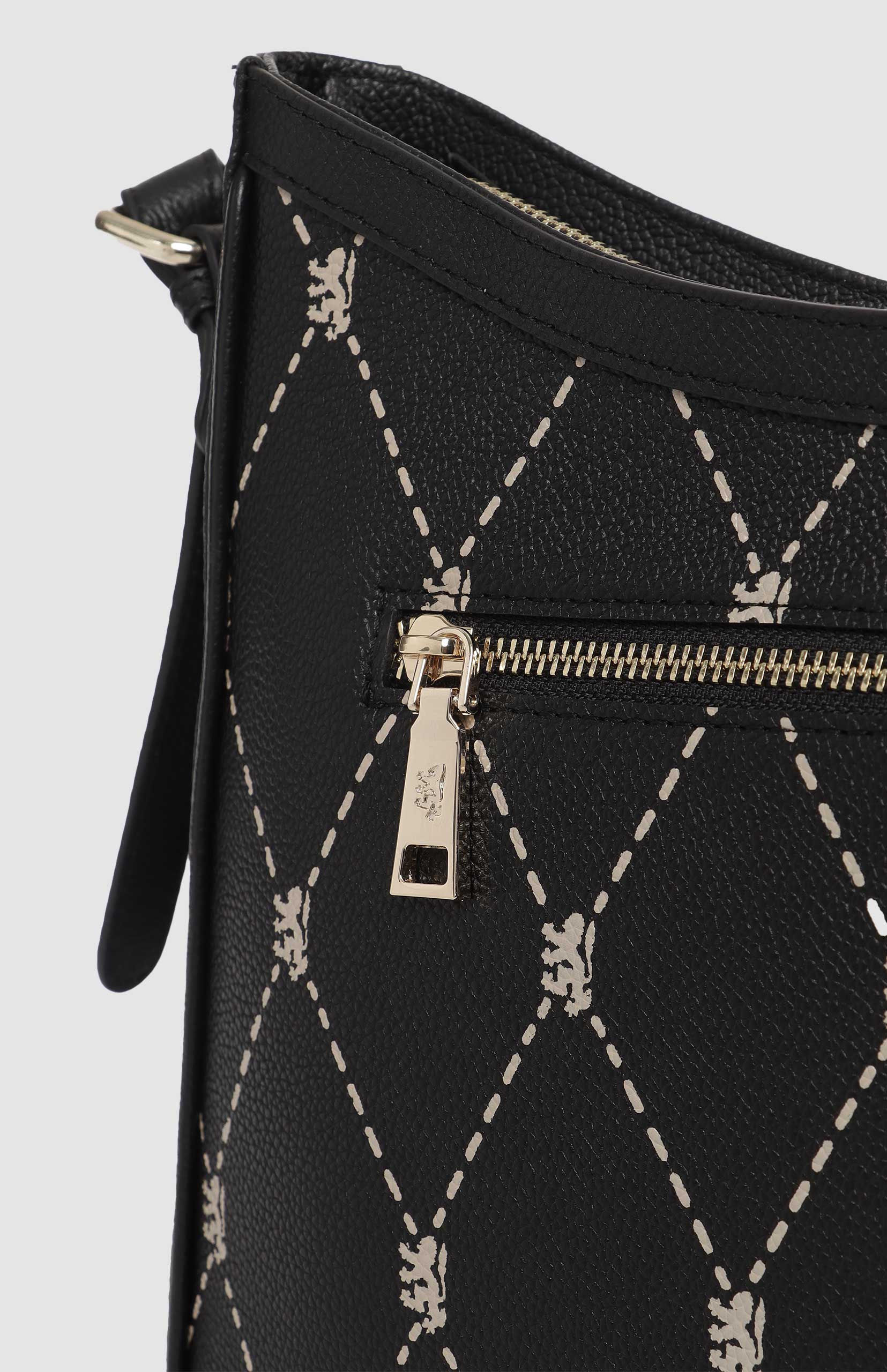 Pringle Pr112036 Argyle Aop Hop Bag Black