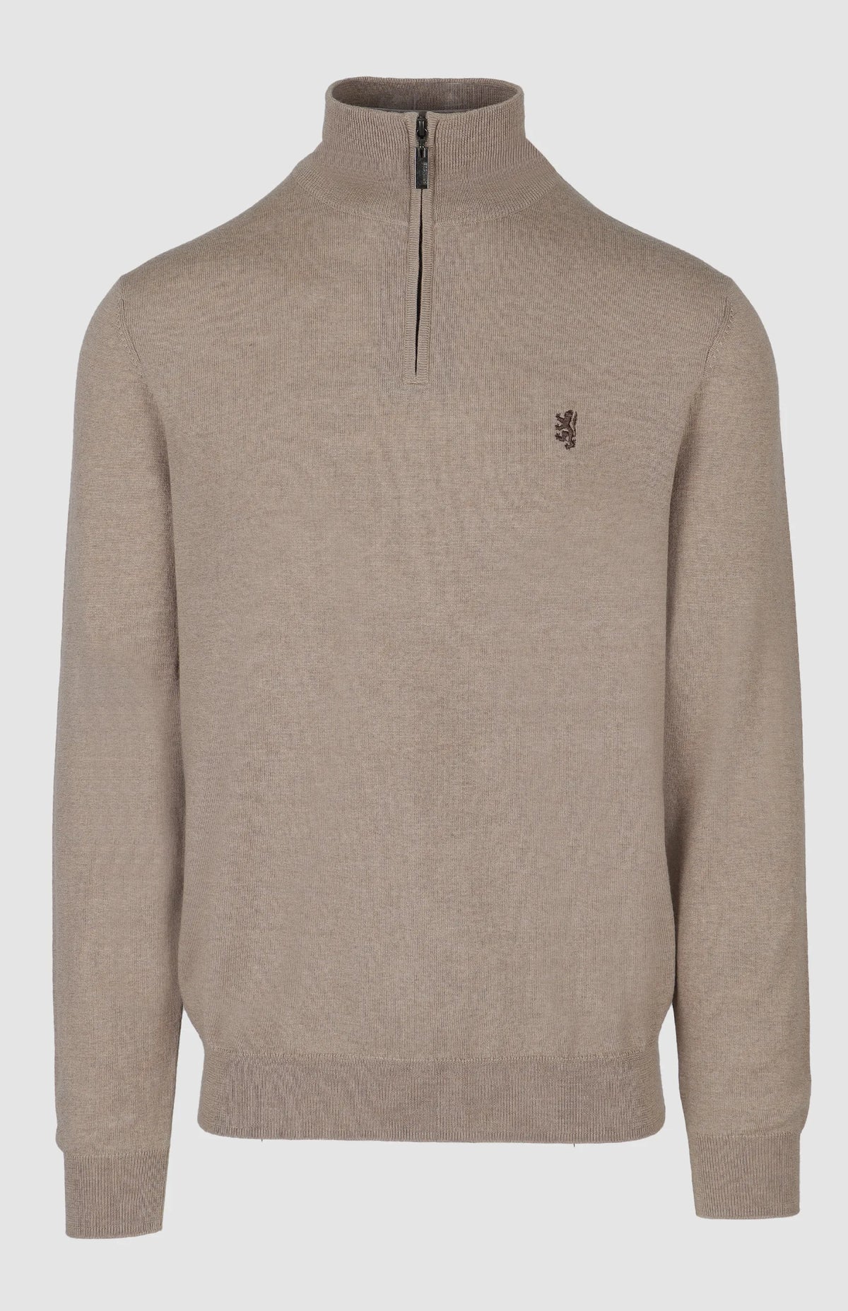 Pringle Mens Ernie 1/4 Zip Merino Sweater In Biscuit