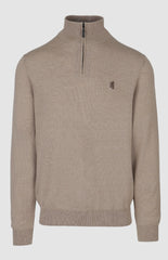 Pringle Mens Ernie 1/4 Zip Merino Sweater In Biscuit