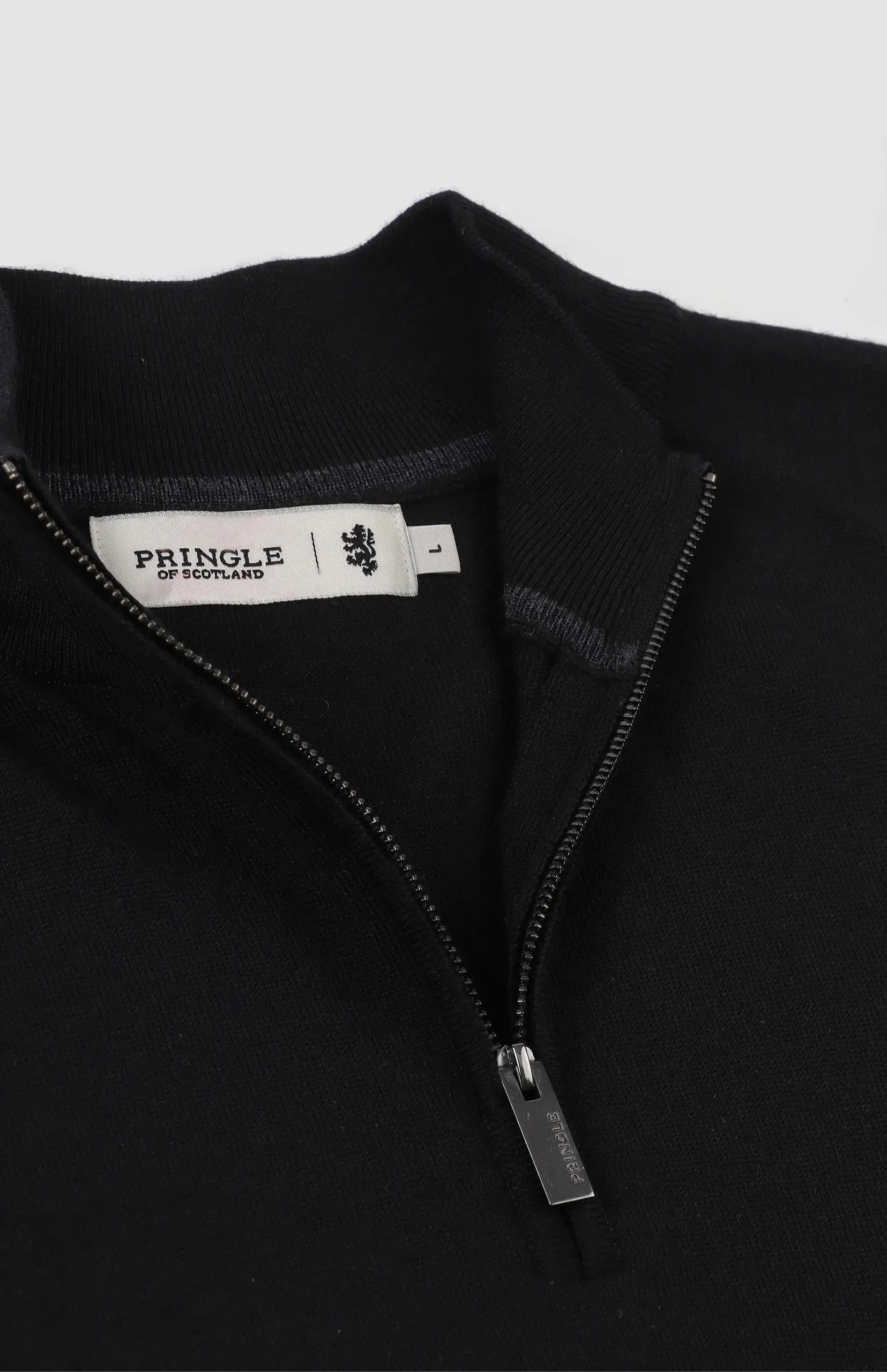 Pringle Mens Ernie 1/4 Zip Merino Sweater In Black