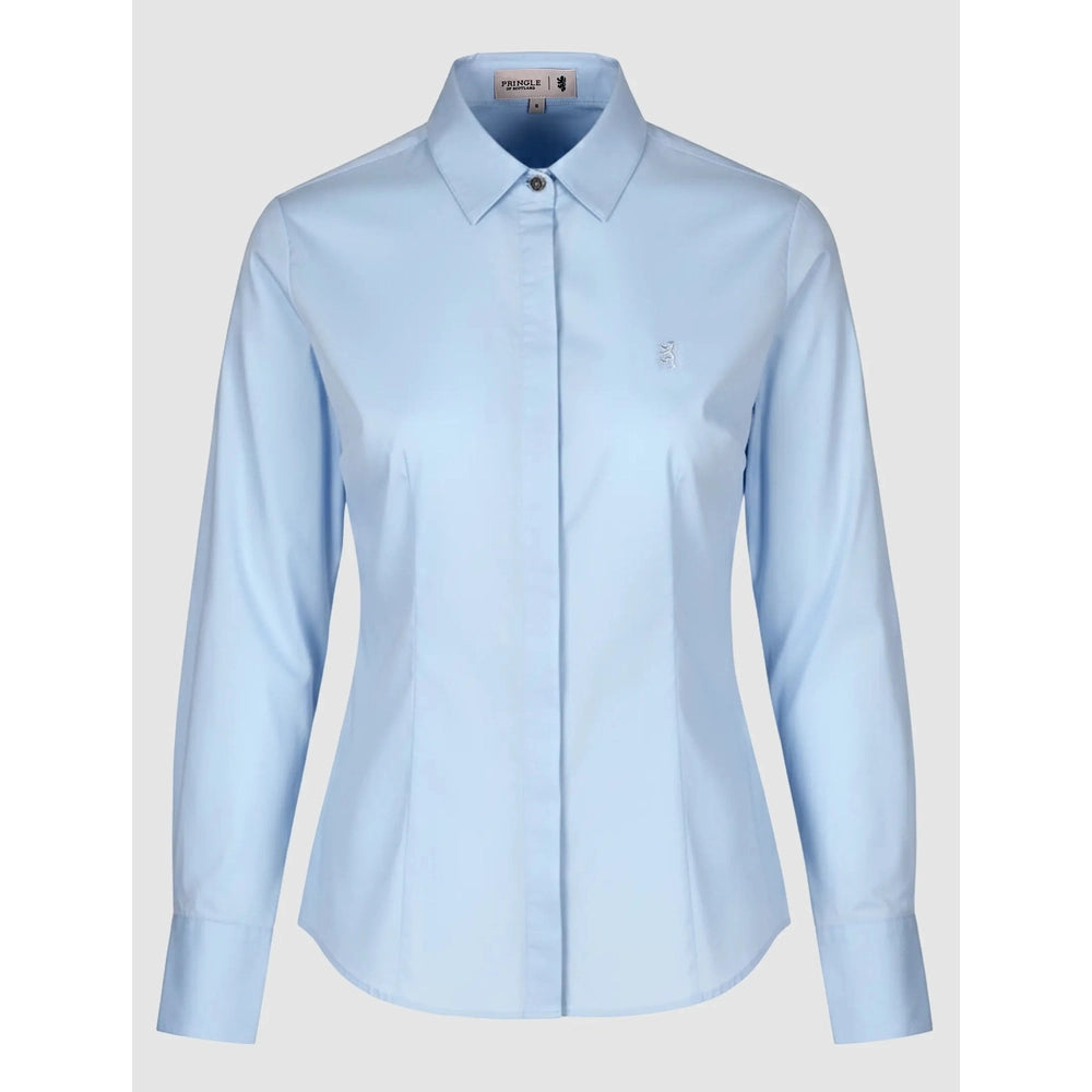 Pringle Womens Ella Woven Long Sleeves Shirt In Light Blue