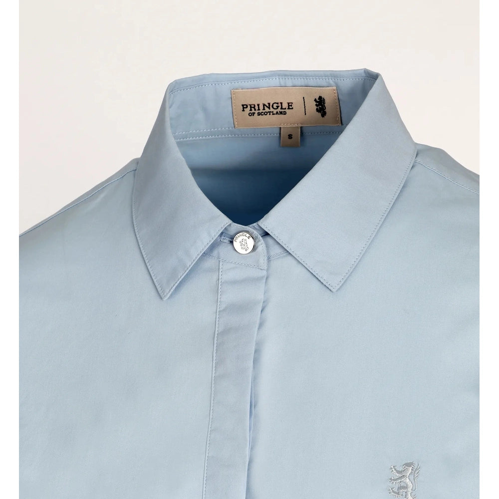 Pringle Womens Ella Woven Long Sleeves Shirt In Light Blue