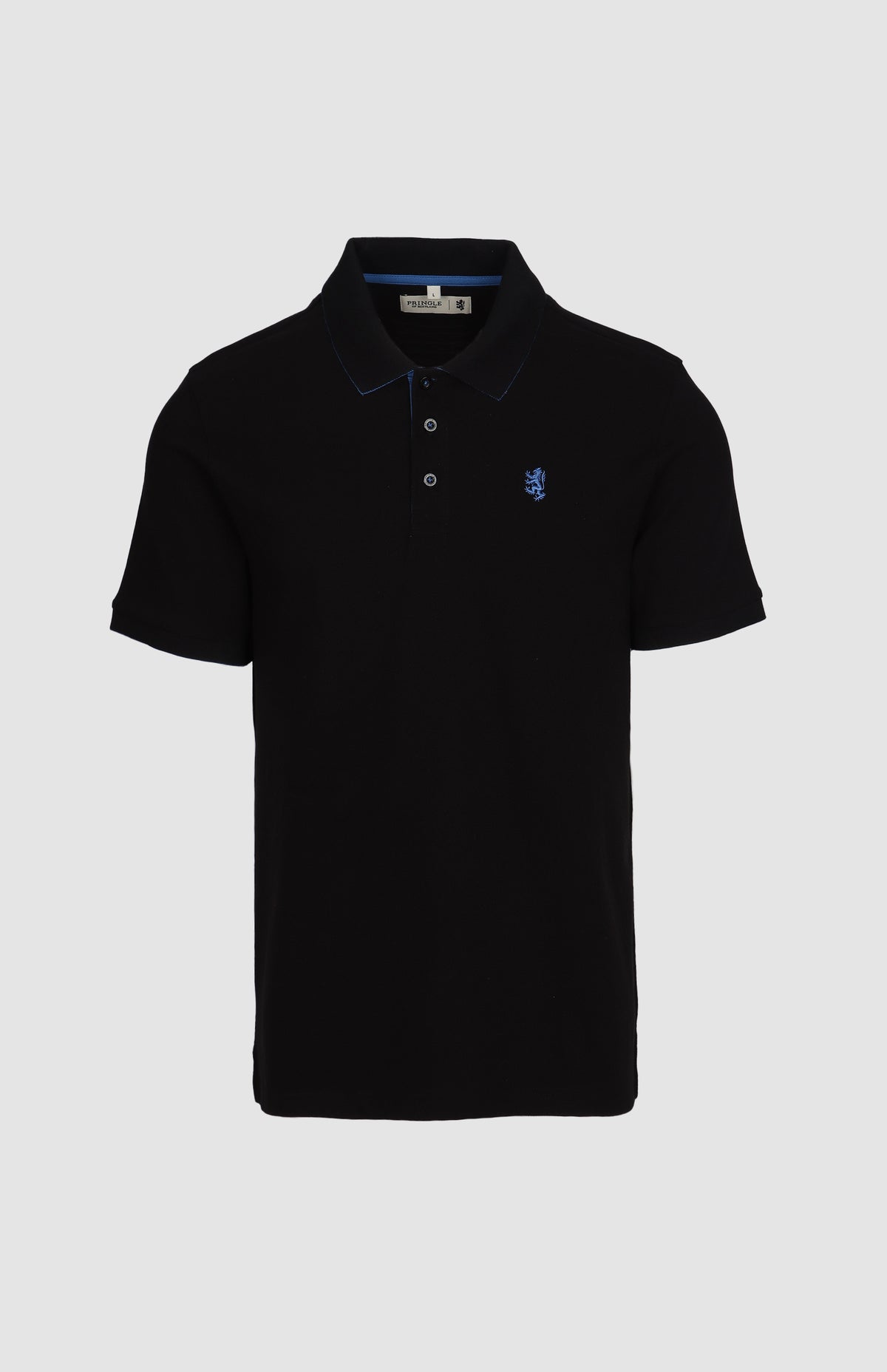 Pringle Mens Aiden Slim Fit Pique Golfer In Black