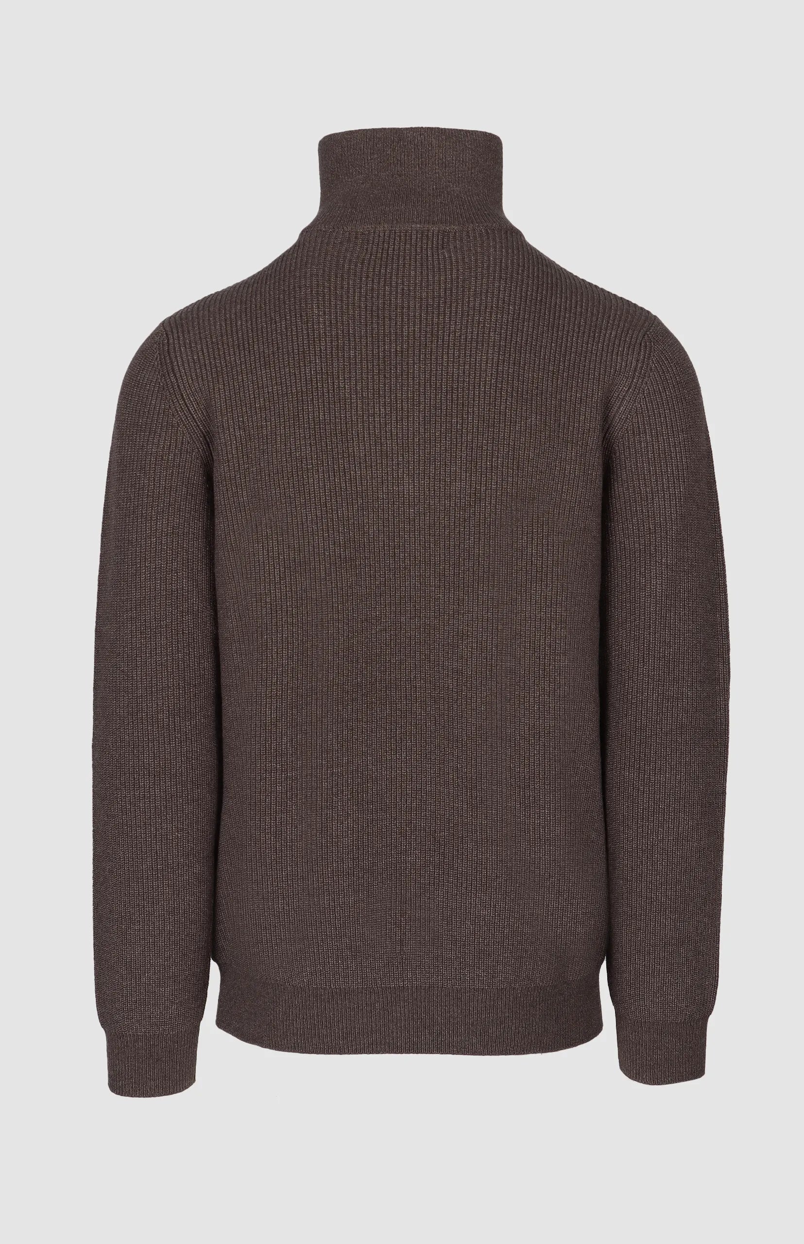 Pringle Mens Kyle 1/4 Zip Ribbed Knitwear In Brown