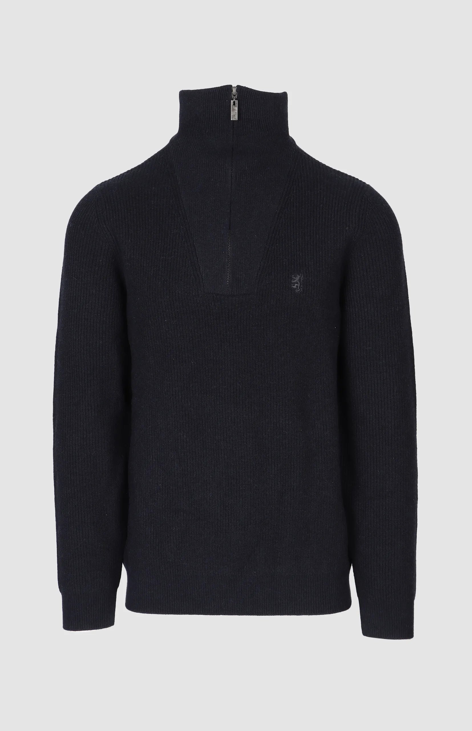 Pringle Mens Kyle 1/4 Zip Ribbed Knitwear In Navy