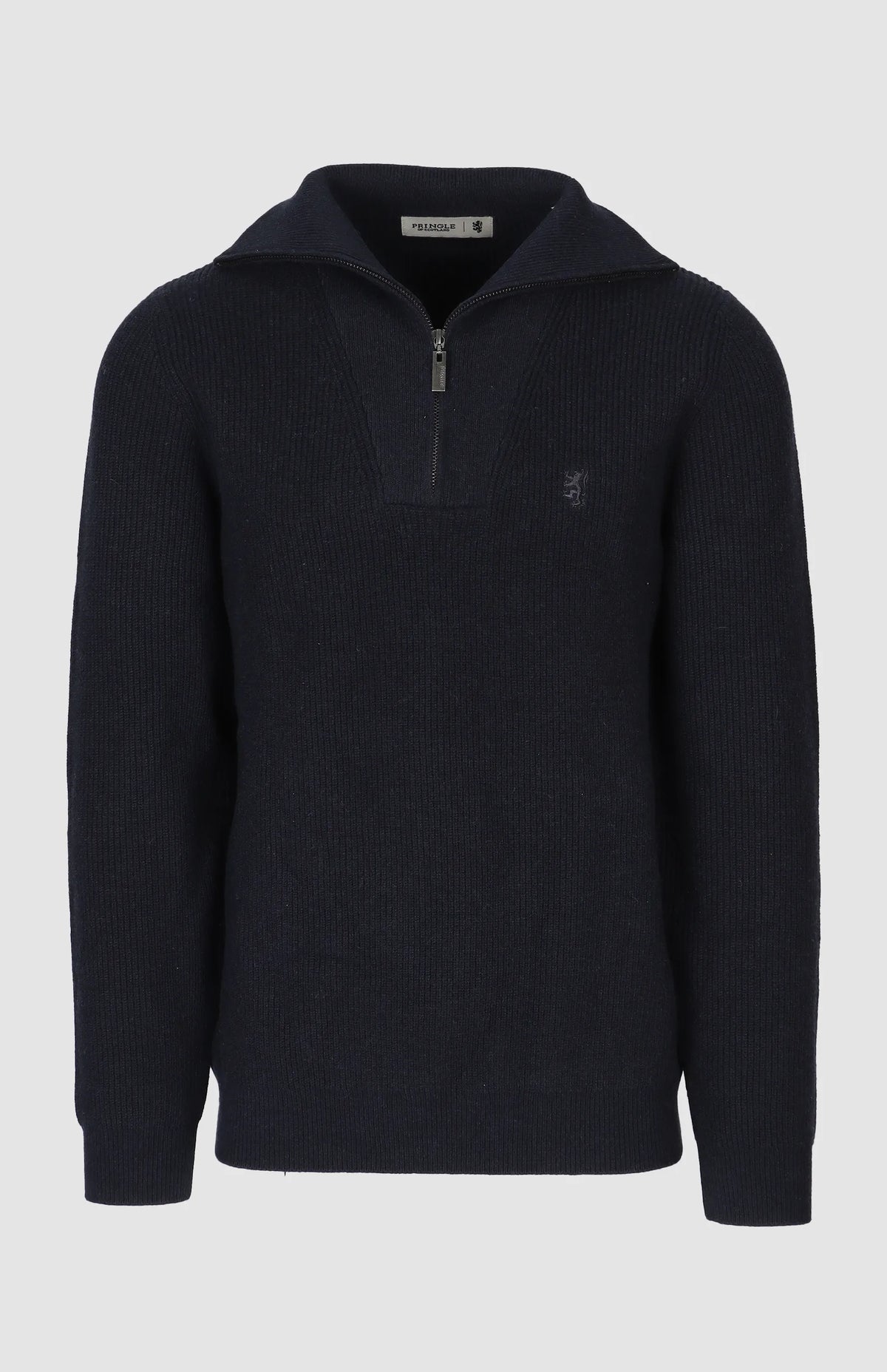 Pringle Mens Kyle 1/4 Zip Ribbed Knitwear In Navy