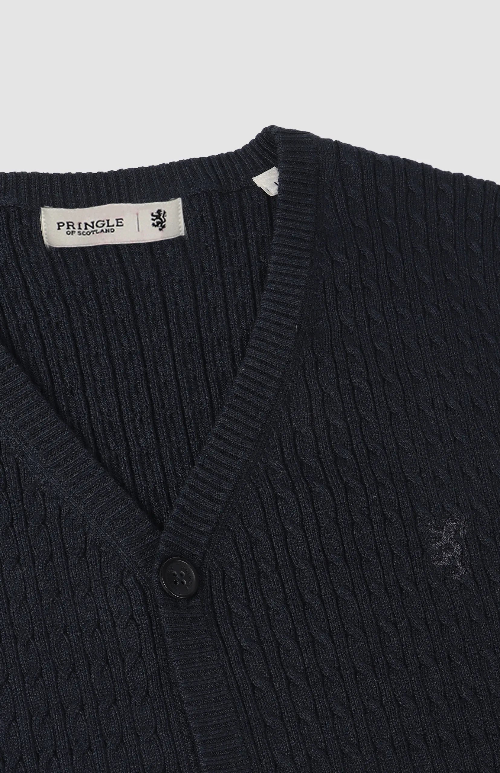 Pringle Mens Donald Cable Sleeveless Cardigan In Navy